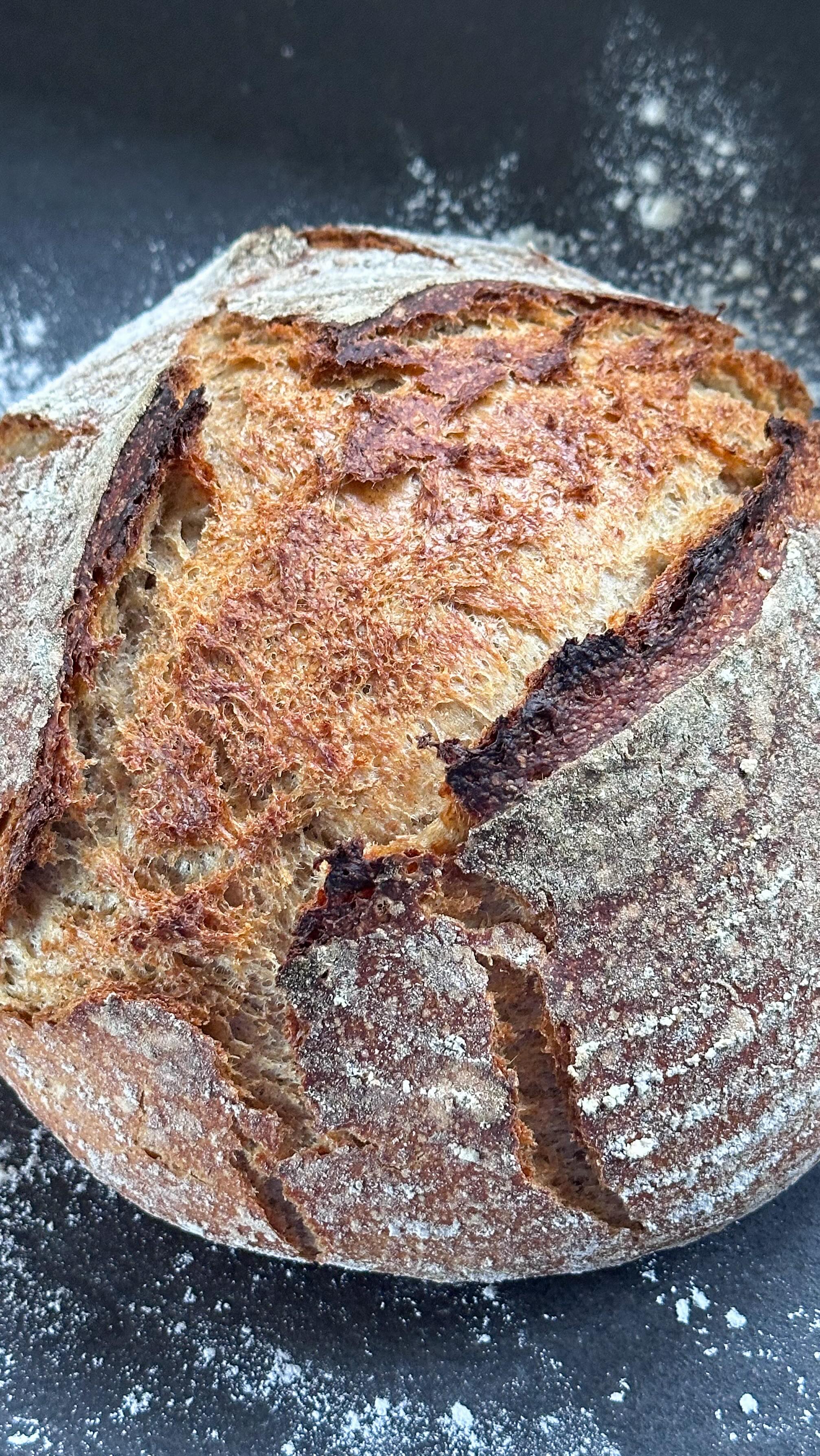 Wenn du deinen Teig einschneiden möchtest, musst du ihn mit dem Schluss nach oben in das Gärkörbchen legen und dann mit dem Schluss nach unten in den heißen Topf legen. Einschneiden, backen, fertig 😊. 

#gesundeernährung #gesunderezepte #zuckerfrei #zuckerfreierezepte #pflanzlicheernährung #gesundbacken #sauerteigbrot #sauerteig #sourdough #sourdougbread